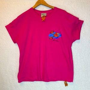 Pirana Joe pink double side graphic short sleeve T XL St. Kitts West Indies